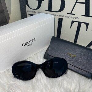 Striking Celine Black Oval Sunglasses